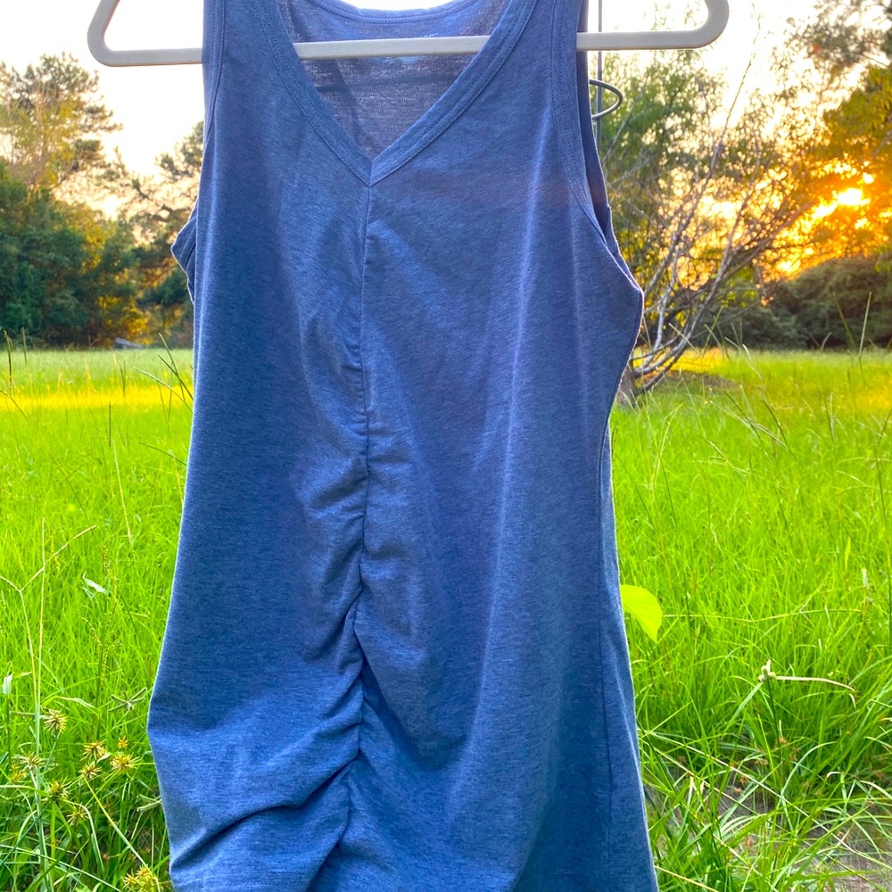 Navy tank top, possibly maternity